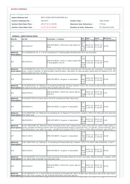 Auction Catalogue BESY SCRAP DEPOT/EASTERN RLY 081507C