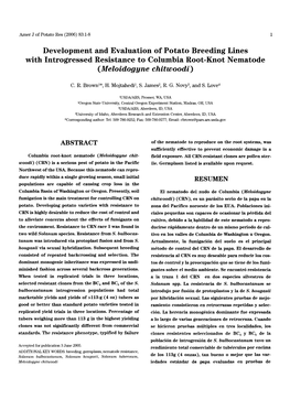 Meloidogyne Chitwoodi )