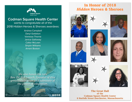 In Honor of 2018 Hidden Heroes & Sheroes