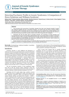 A Comparison of Down Syndrome and Williams Syndrome