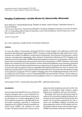 Imaging of Pulmonary Vascular Disease by Intravascular Ultrasound