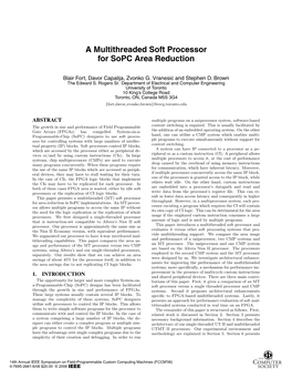 A Multithreaded Soft Processor for Sopc Area Reduction