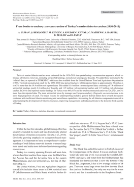 A Reconstruction of Turkey's Marine Fisheries Catches (1950-2010)