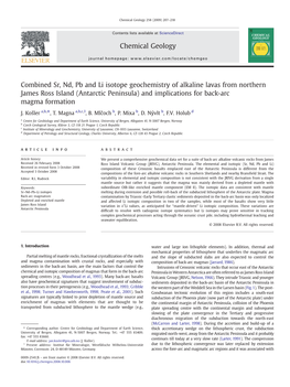 Combined Sr, Nd, Pb and Li Isotope Geochemistry of Alkaline Lavas from Northern James Ross Island (Antarctic Peninsula) and Implications for Back-Arc Magma Formation