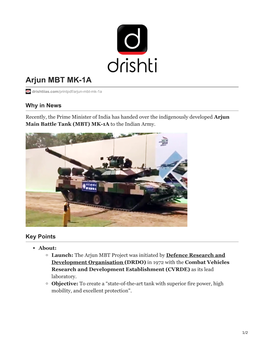 Arjun MBT MK-1A