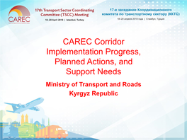 Kyrgyz Republic CAREC Transport Corridors in the Kyrgyz Republic