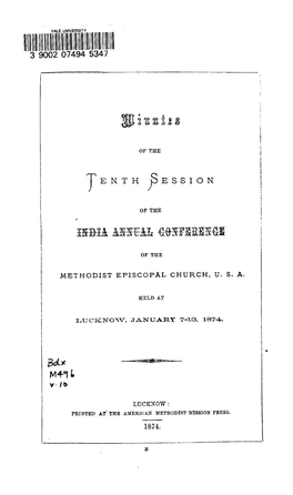 METHODIST EPISCOPAL CHURCH, U. S. G Itx V /*&gt; 1874