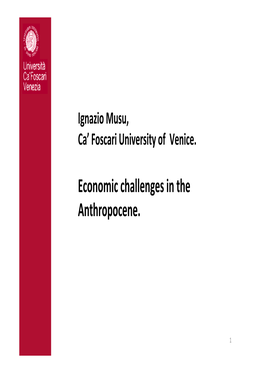 Economic Challenges in the Anthropocene