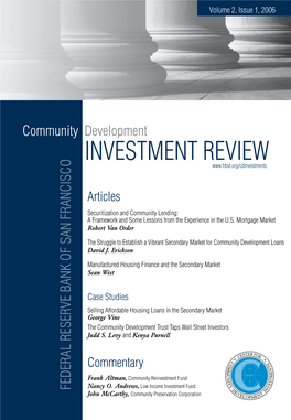 Community Development Investment Review, Volume 2, Issue 1, 2006