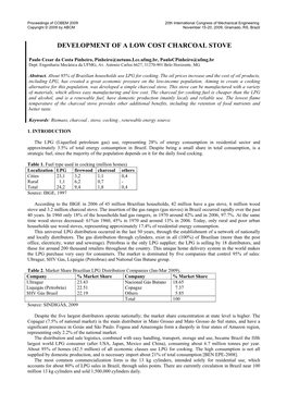 Development of a Low Cost Charcoal Stove