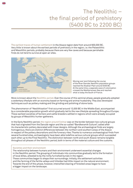 The Neolithic – the Final Period of Prehistory (5400 BC to 2200 BC)