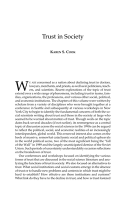 Trust in Society