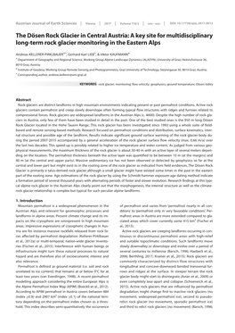 The Dösen Rock Glacier in Central Austria: a Key Site for Multidisciplinary Long-Term Rock Glacier Monitoring in the Eastern Alps______