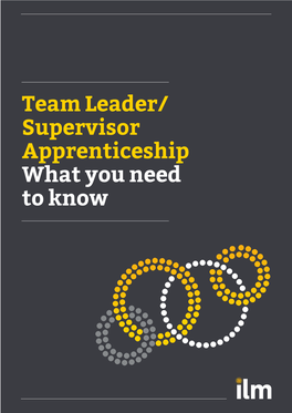 Team Leader/Supervisor Apprenticeship What You Need to Know