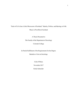 Identity, Politics, and Ideology in Folk Music in Post-Brexit Scotland