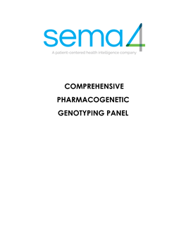 Comprehensive Pharmacogenetic Genotyping Panel 6