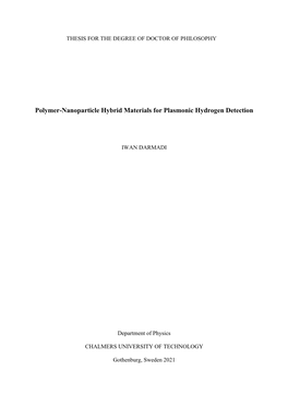 Polymer-Nanoparticle Hybrid Materials for Plasmonic Hydrogen Detection