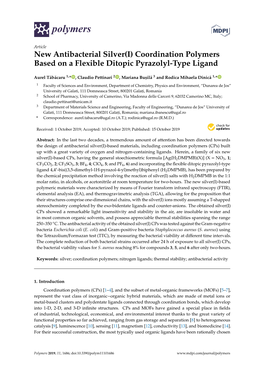 New Antibacterial Silver(I) Coordination Polymers Based on a Flexible Ditopic Pyrazolyl-Type Ligand