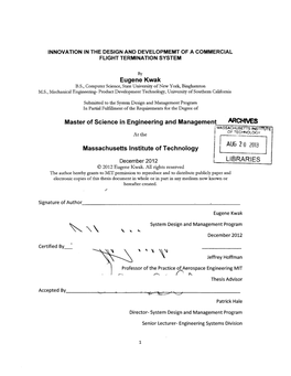 Eugene Kwak Master of Science in Engineering and Management