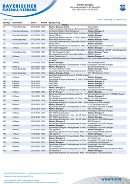 Atletico Erlangen Alle Vereinsspiele in Der Übersicht Zeit: 29.02.2020 - 24.05.2020