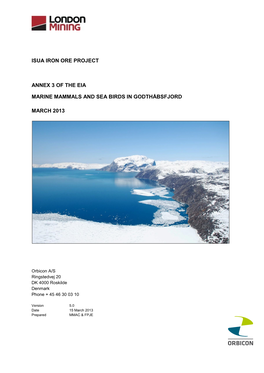 London Mining Is Currently Exploring the Potential of Mining the Iron Ore Body at Isua, 150 Km Northeast of Nuuk