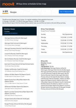 89 Bus Time Schedule & Line Route