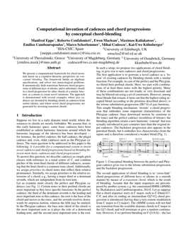 Computational Invention of Cadences and Chord Progressions By