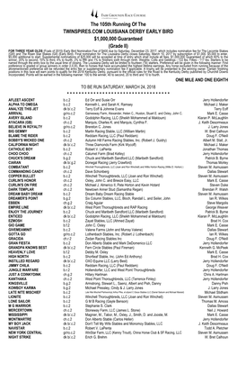 The 105Th Running of the TWINSPIRES.COM LOUISIANA