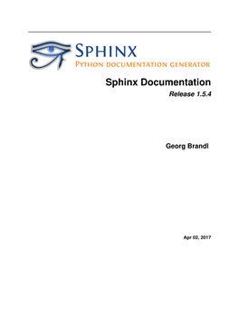 Sphinx Documentation Release 1.5.4