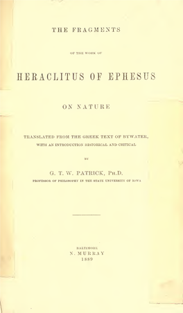 Heeaclitus of Ephesus