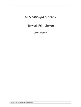 AXIS 5400+/AXIS 5600+ Network Print Servers