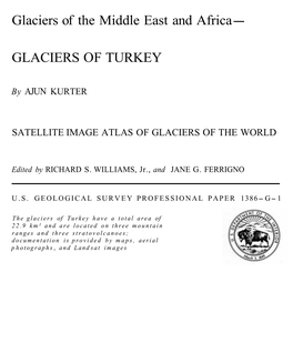 Glaciers of Turkey