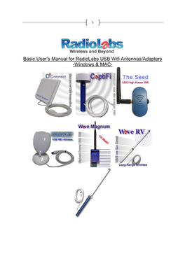 Basic User's Manual for Radiolabs USB Wifi Antennas/Adapters