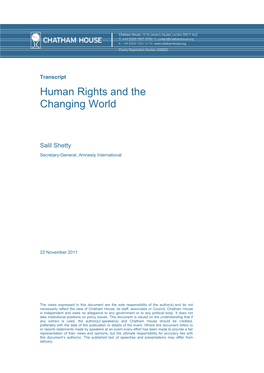 Human Rights and the Changing World