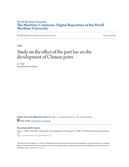 Study on the Effect of the Port Law on the Development of Chinese Ports Li