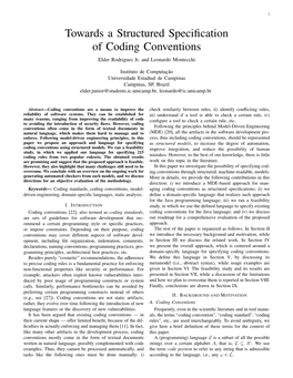 Towards a Structured Specification of Coding Conventions
