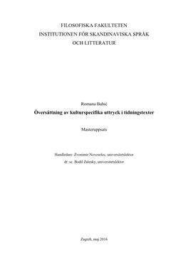 Filosofiska Fakulteten Institutionen För Skandinaviska Språk Och Litteratur