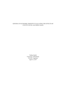 Ginning up Economic Growth? Evaluating the Effects of County-Level Alcohol Sales