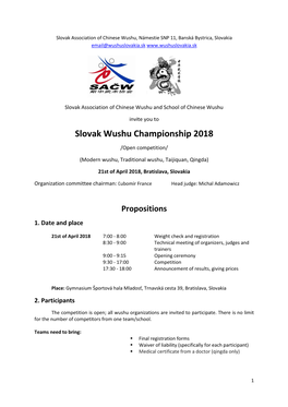 Slovak Wushu Championship 2018