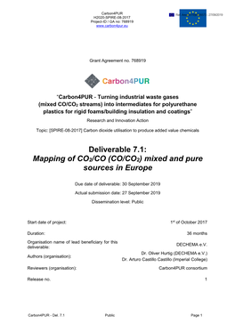 (CO/CO2) Mixed and Pure Sources in Europe