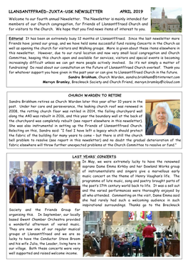 Llansantffraed-Juxta-Usk Newsletter April 2019