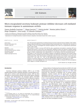 Micro-Encapsulated Secretory Leukocyte Protease Inhibitor Decreases Cell-Mediated Immune Response in Autoimmune Orchitis