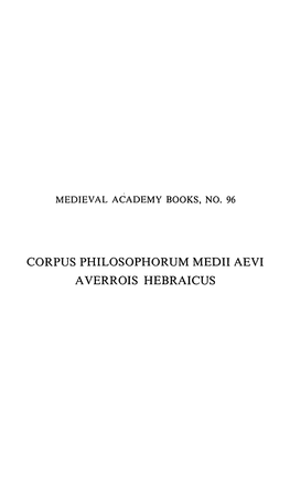 Hyman, Arthur/ Averroes' 'De Substantia Orbis': Critical Edition Of
