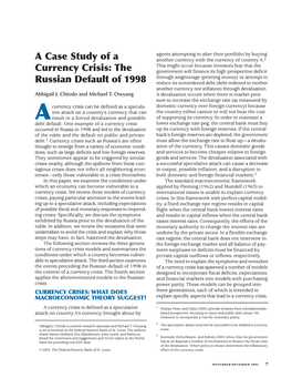 A Case Study of a Currency Crisis: the Russian Default of 1998