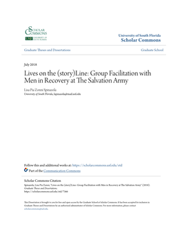 Story)Line: Group Facilitation with Men in Recovery at the Als Vation Army Lisa Pia Zonni Spinazola University of South Florida, Lspinazola@Mail.Usf.Edu