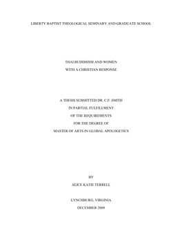 Thai Buddhism and Women with a Christian Response