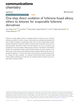 One-Step Direct Oxidation of Fullerene-Fused Alkoxy Ethers to Ketones for Evaporable Fullerene Derivatives