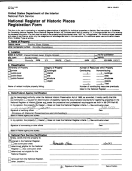 National Register of Historic Places Continuation Sheet