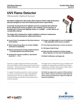 Single UV Ultra Violet Flame Detector