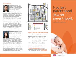 Jewish Expectant Parent Workshop Brochure